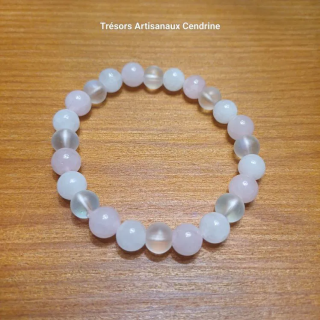 Bracelet en perles de quatz laiteux
