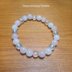 Bracelet en perles de quatz laiteux