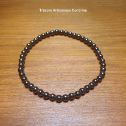 Bracelet en perles de pierres d'Obsidienne