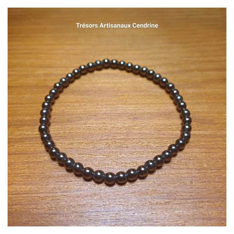 Bracelet en perles de pierres d'Obsidienne
