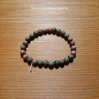 Bracelet en perles de pierres unakite