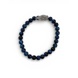Bracelet en pierres d'oeil de tigre bleu