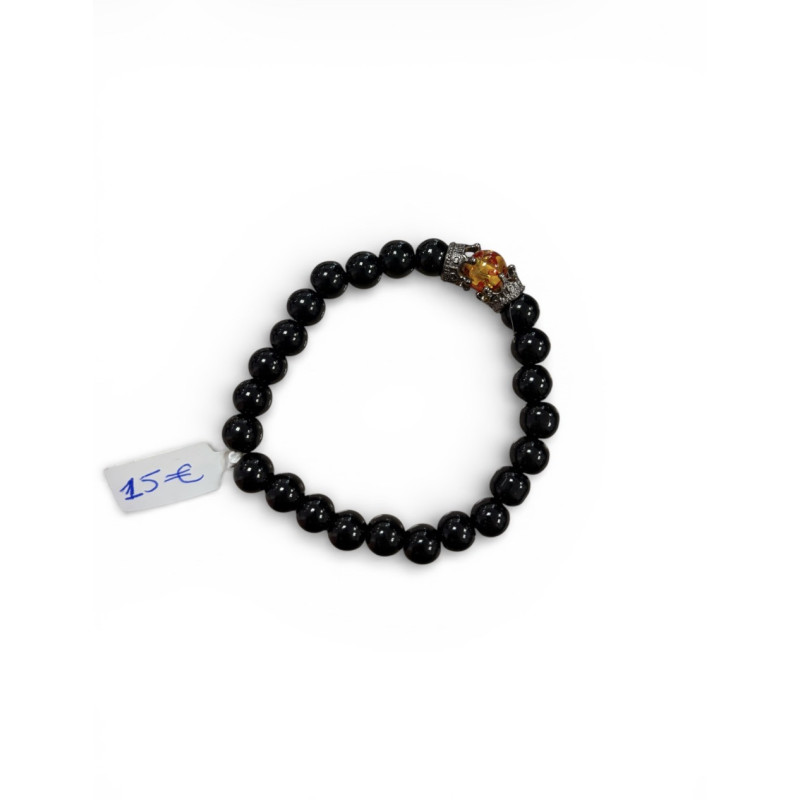 Bracelet en perles de pierres d'Obsidienne