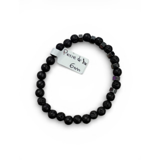 Bracelet en perles de pierres de lave