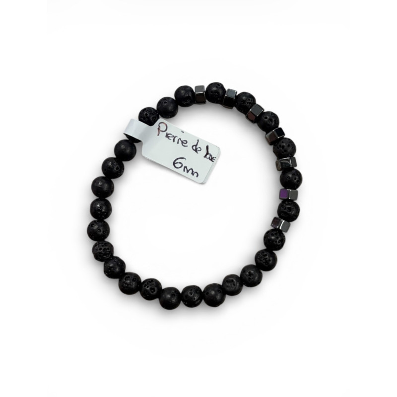 Bracelet en perles de pierres de lave