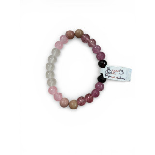 Bracelet en quatz rose et pierre de lune