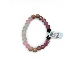 Bracelet en quatz rose et pierre de lune