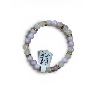 Bracelet en pierre angélite et quatz