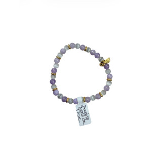 Bracelet en pierre angélite et oeil de tigre