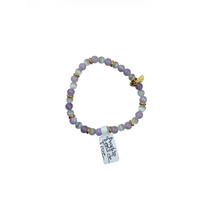 Bracelet en pierre angélite et oeil de tigre