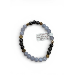 Bracelet en pierre hématite, quatz fumé et labradorite