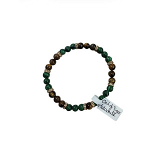 Bracelet en pierres naturelles – Œil de tigre & Malachite (6 mm)