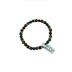 Bracelet en pierres naturelles – Œil de tigre & Malachite (6 mm)