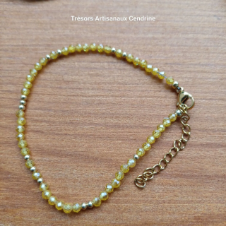 bracelet de perles de pierres 3mm facettées de Citrine