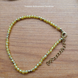 bracelet de perles de pierres 3mm facettées de Citrine