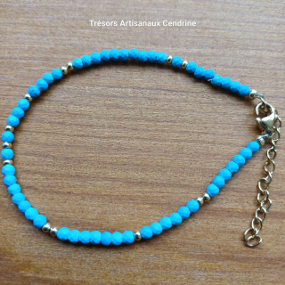 bracelet en perles de pierres facettées de Turquoise