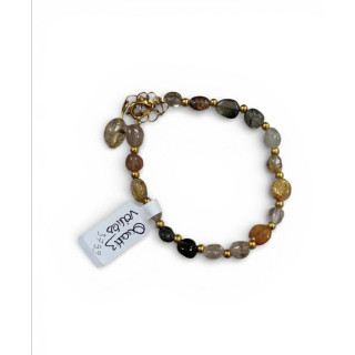 Bracelet doré avec pierres Multi Quartz