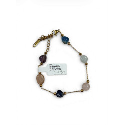 Bracelet doré avec pierres concassées de pierres diverses