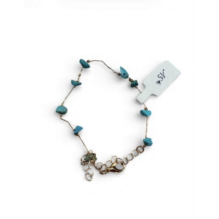 Bracelet doré avec pierres concassées Turquoise