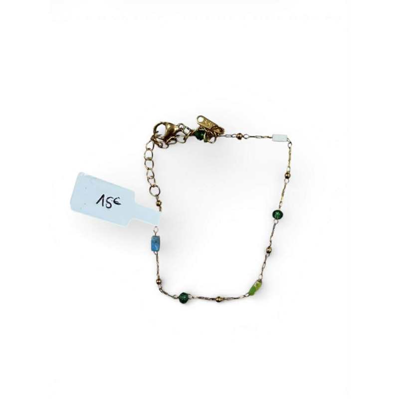 Bracelet doré avec pierres concassées de pierres diverses