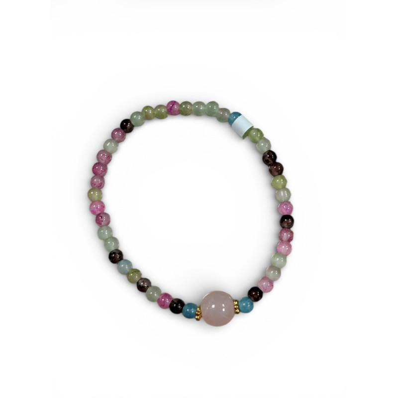 Bracelet quatz divers, perles quatz