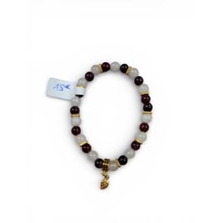 Bracelet grenat/ quartz laiteux