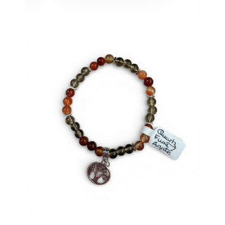 Bracelet en pierres naturelles – Quartz fumé et Agate