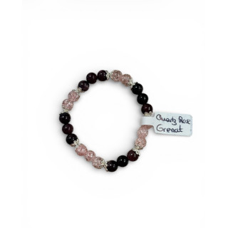 Bracelet quatz rose et grenat