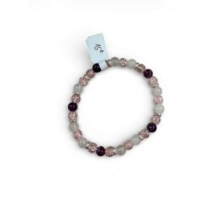 Bracelet en pierres naturelles – Quartz rose et blanc