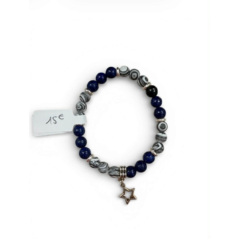 Bracelet en pierres naturelles – Lapis Lazuli et Calsilice