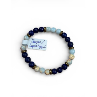 Bracelet en pierre jaspe lapis lazuli