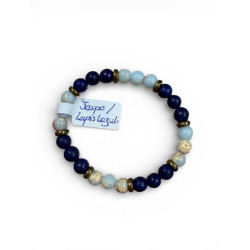 Bracelet en pierre jaspe lapis lazuli