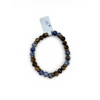Bracelet en pierre sodalite et oeil de tigre