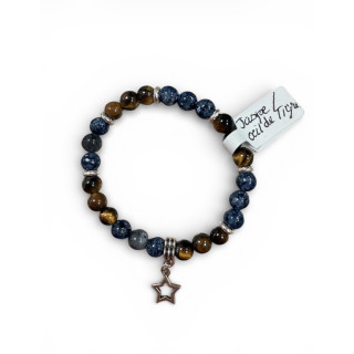 Bracelet en pierre jaspe et oeil de tigre