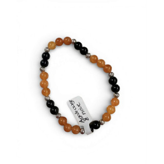 Bracelet Agate orange et noire