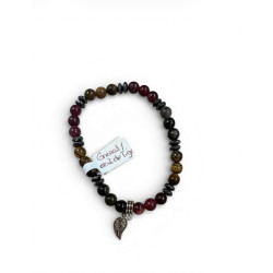 Bracelet Agate rose et Agate noire