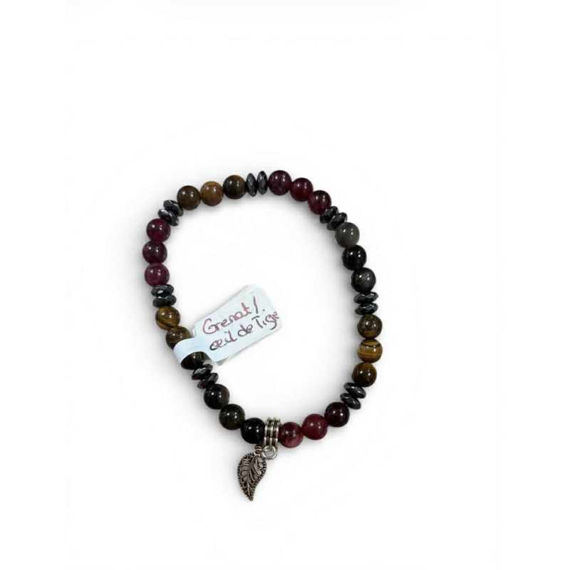 Bracelet Agate rose et Agate noire