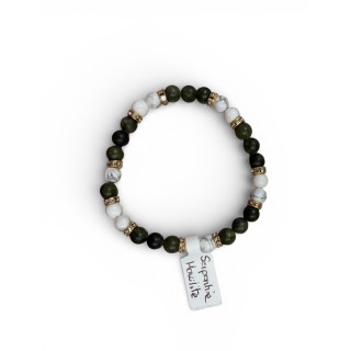 Braacelet serpentine et howlite