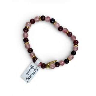 Bracelet agate rose et grenat