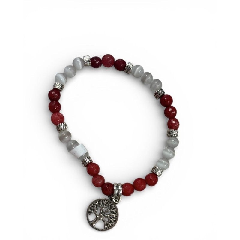 Bracelet chrysoprase et oeil de chat
