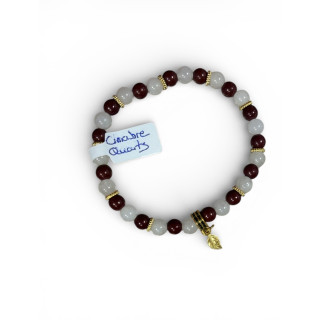 Bracelet cinabre et quartz