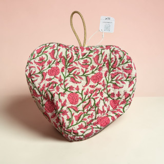 Trousse coeur rose et vertes