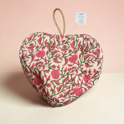 Trousse coeur rose et vertes