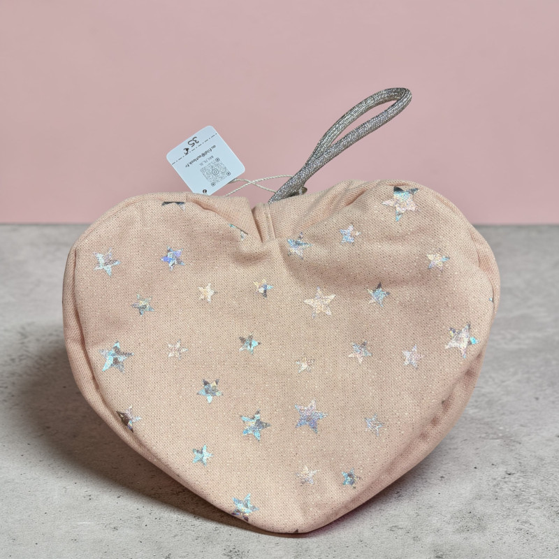 Trousse coeur rose pailletée et etoiles