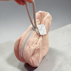 Trousse coeur rose pailletée
