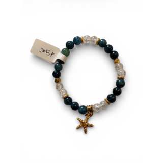 Bracelet apatite et quartz blanc (petit poignet)
