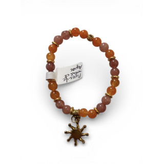 Bracelet pierre de soleil et agate (petit poignet)
