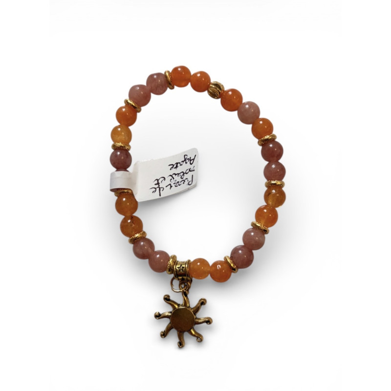 Bracelet pierre de soleil et agate (petit poignet)