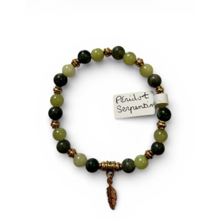 Bracelet serpentine et péridot (petit poignet)