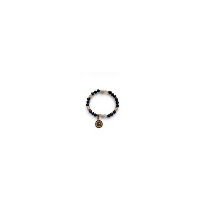 Bracelet apatite et quartz blanc (petit poignet)
